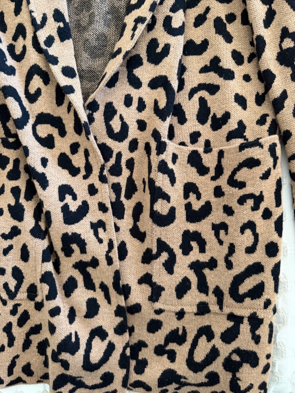 J. Crew Sophie Wool Blend Open-Front Sweater Blazer Animal Print Leopard size XS - Picture 5 of 6